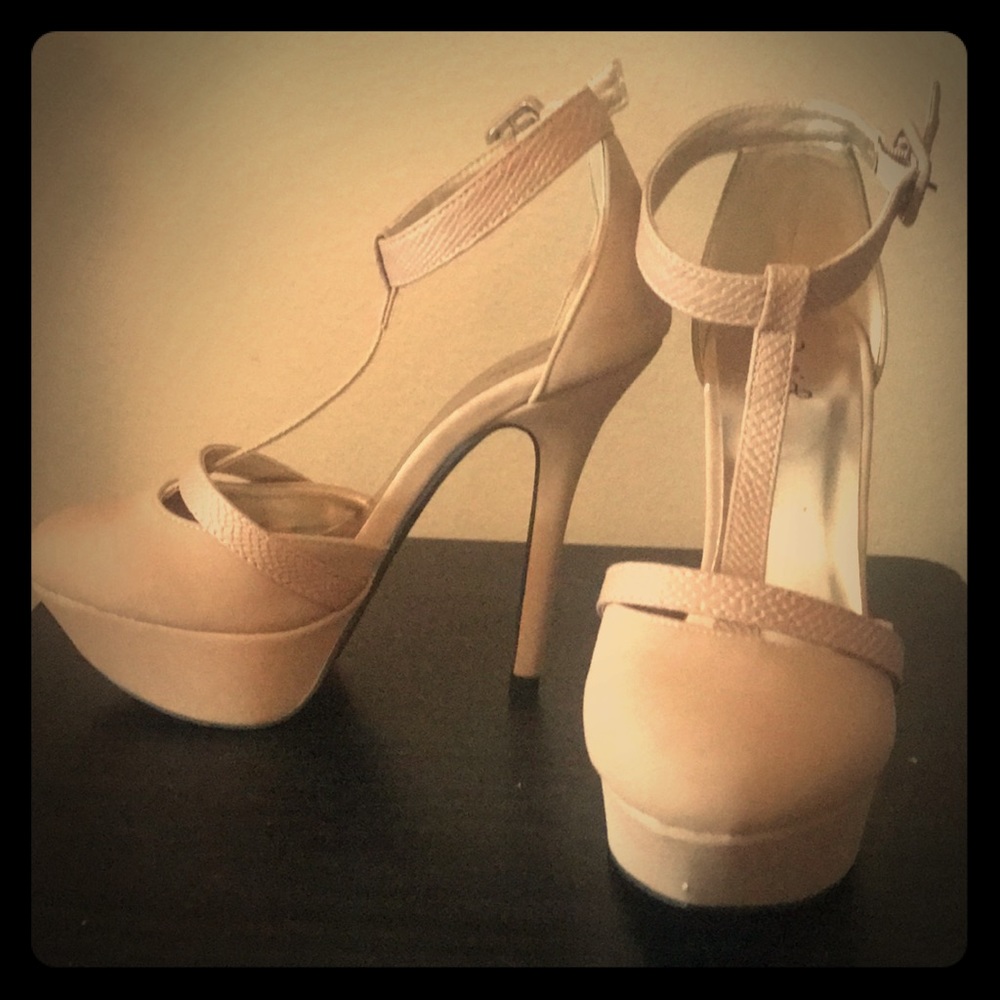 Beautiful Rose Colored Ankle Strap Pumps